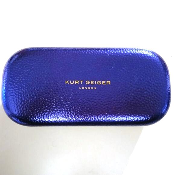 Kurt Geiger NWOT Metallic Purple Hard Sunglasses / Eyeglass Case - Picture 2 of 4